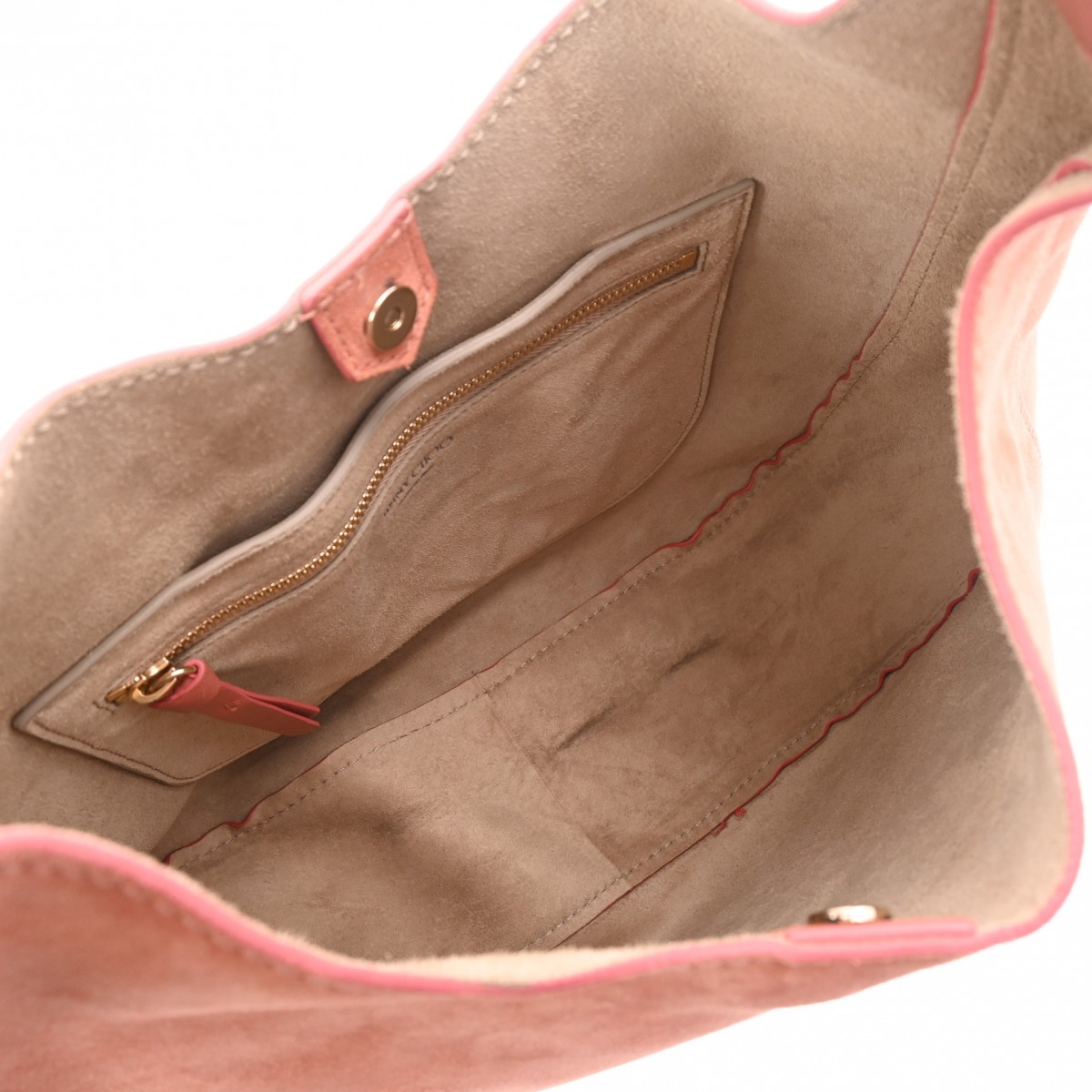 セミショルダー ピンク レディース スエード/レザー ショルダーバッグ ABランク 中古 銀蔵