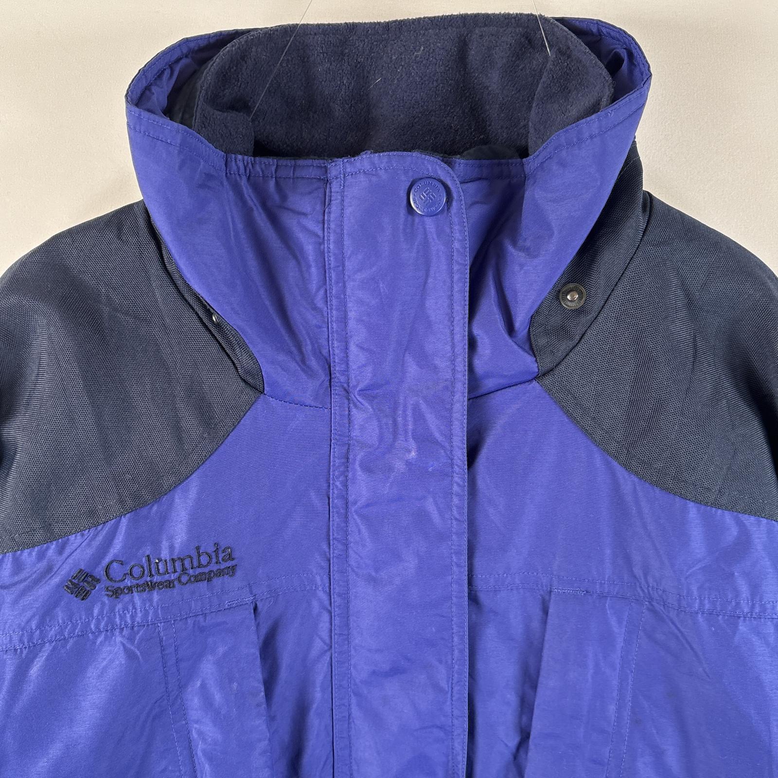 古着 90s/90年代 ナイロンジャケット インナーフリースジャケット ワンポイント M ブラック パープル レディース 古着 90s/90年代 ナイロンジャケット インナーフリースジャケット ワンポイント M ブラック パープル レディース