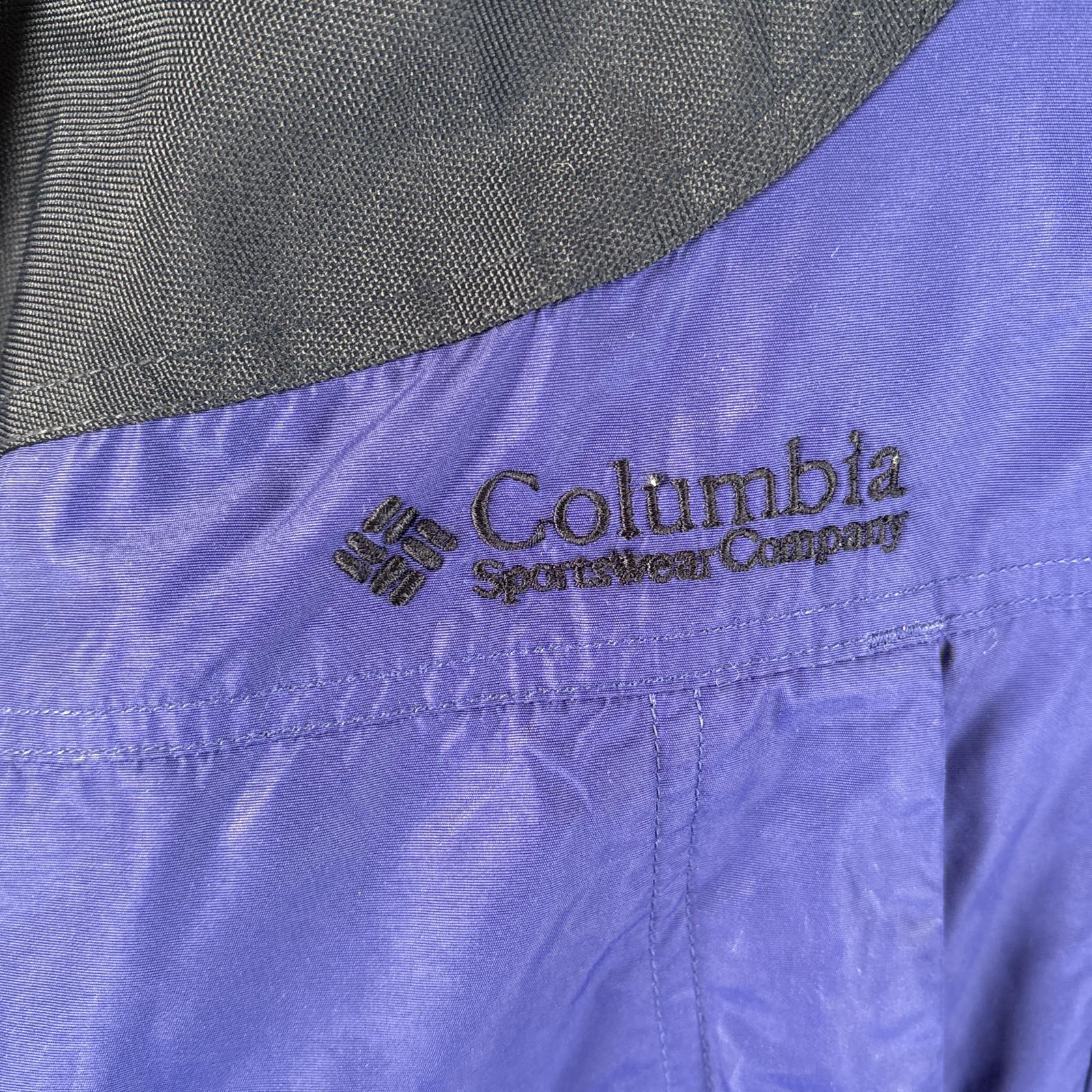 古着 90s/90年代 ナイロンジャケット インナーフリースジャケット ワンポイント M ブラック パープル レディース