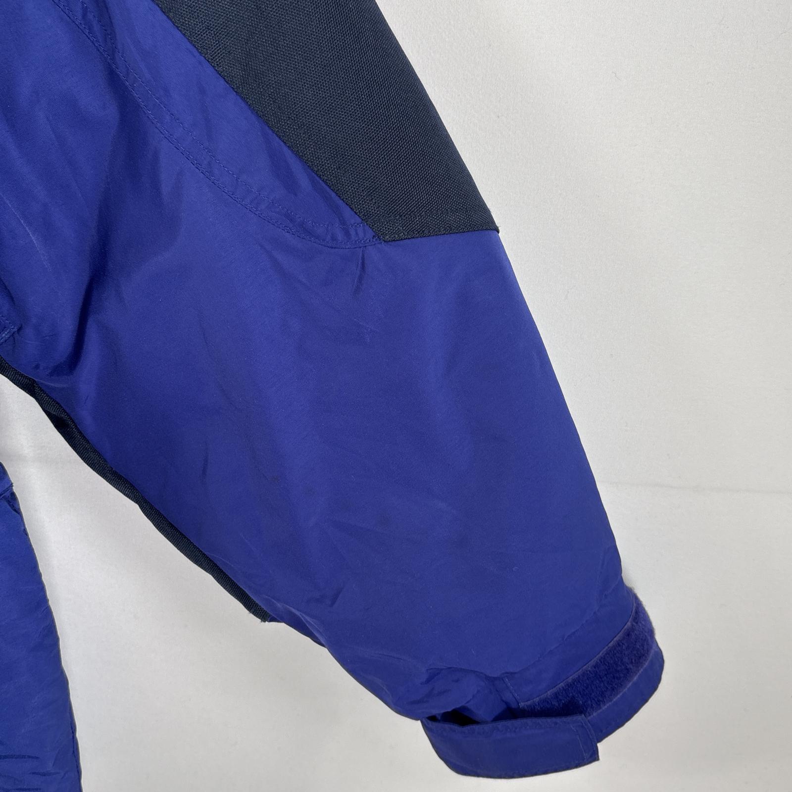 古着 90s/90年代 ナイロンジャケット インナーフリースジャケット ワンポイント M ブラック パープル レディース