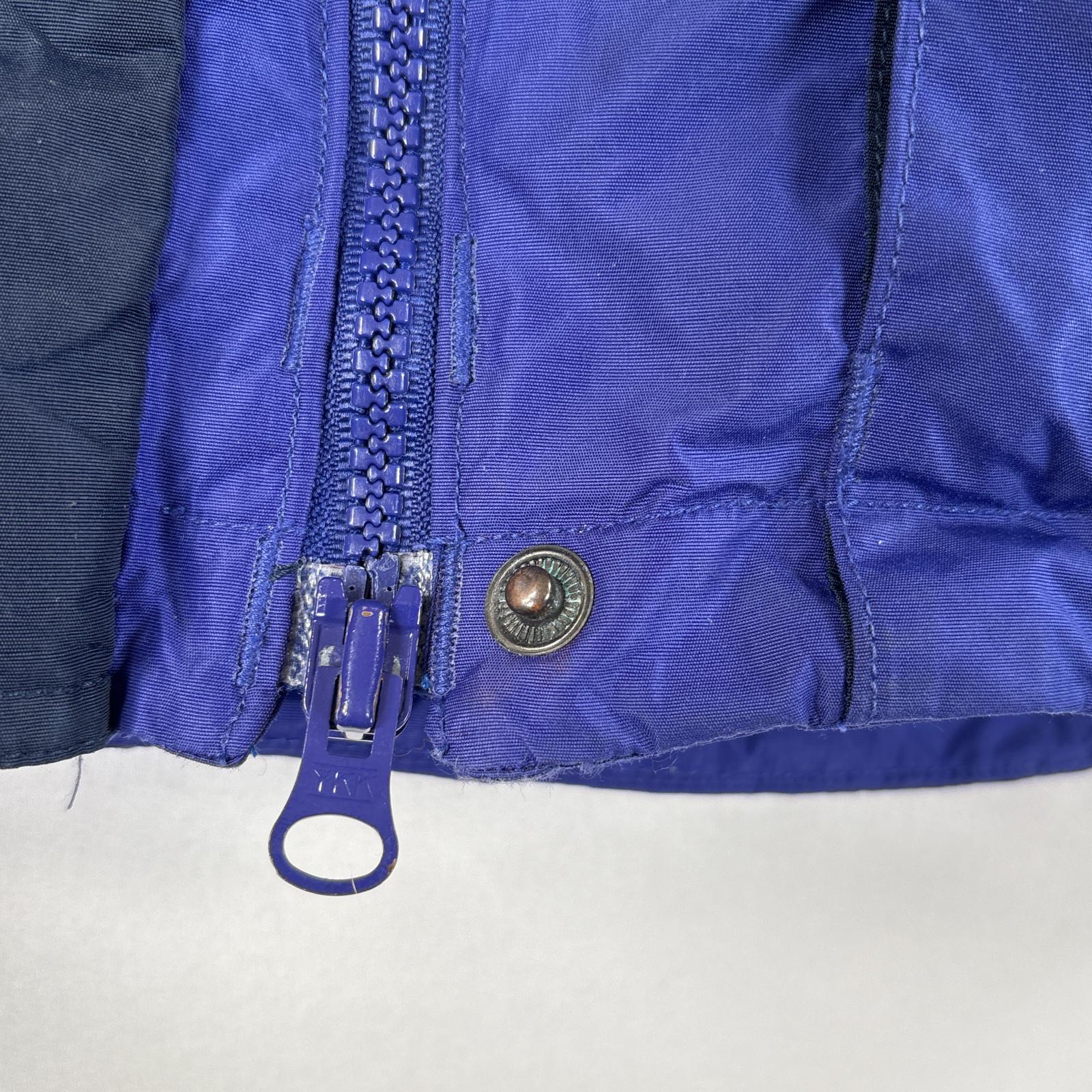 古着 90s/90年代 ナイロンジャケット インナーフリースジャケット ワンポイント M ブラック パープル レディース