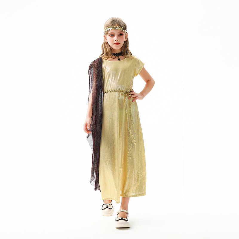 ハロウィンの子供用コスチューム古代ギリシャ・ローマ神話のコス女の子のドレスエジプトの女神の子供服パフォーマンスコスチューム ハロウィンの子供用コスチューム古代ギリシャ・ローマ神話のコス女の子のドレスエジプトの女神の子供服パフォーマンスコスチューム