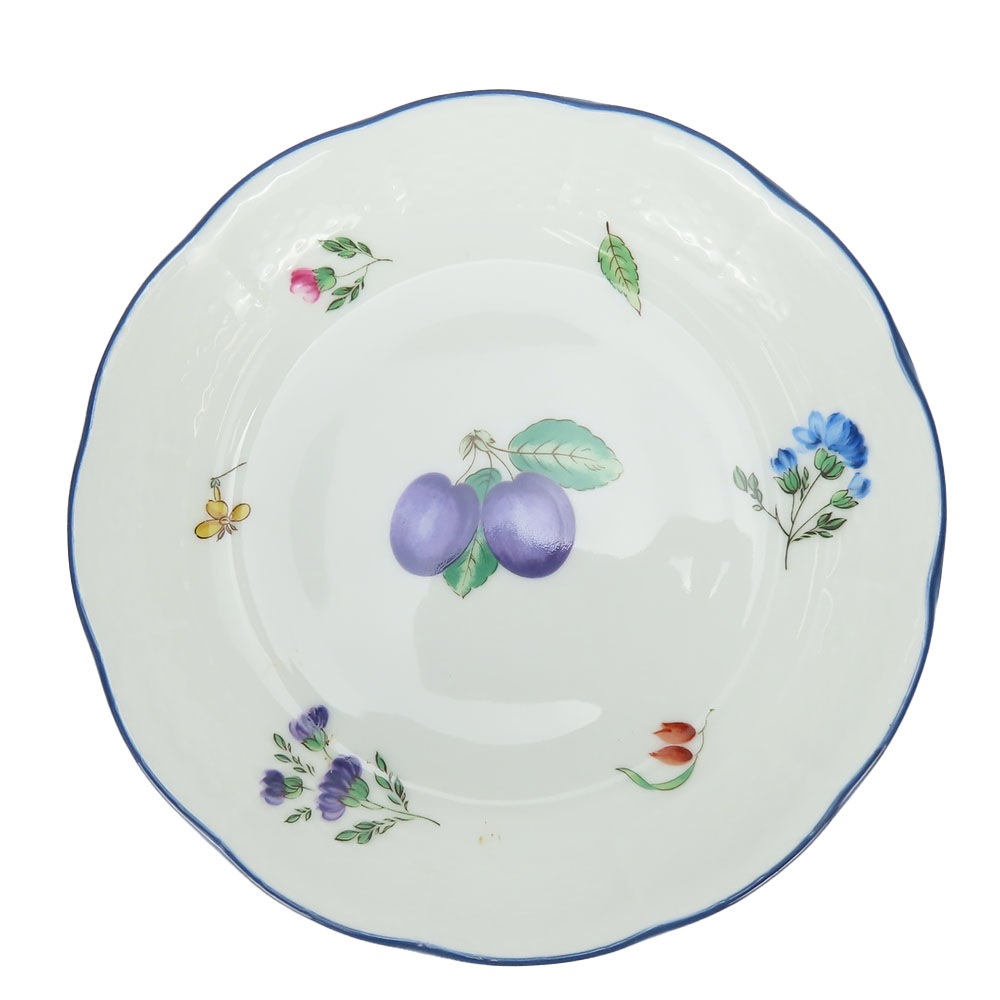 中古 食器 プレート イタリアンフルーツ 磁器 ホワイト ブルー パープル 2枚セット ペア ジノリ1735 レディース メンズ 中古 食器 プレート イタリアンフルーツ 磁器 ホワイト ブルー パープル 2枚セット ペア ジノリ1735 レディース メンズ