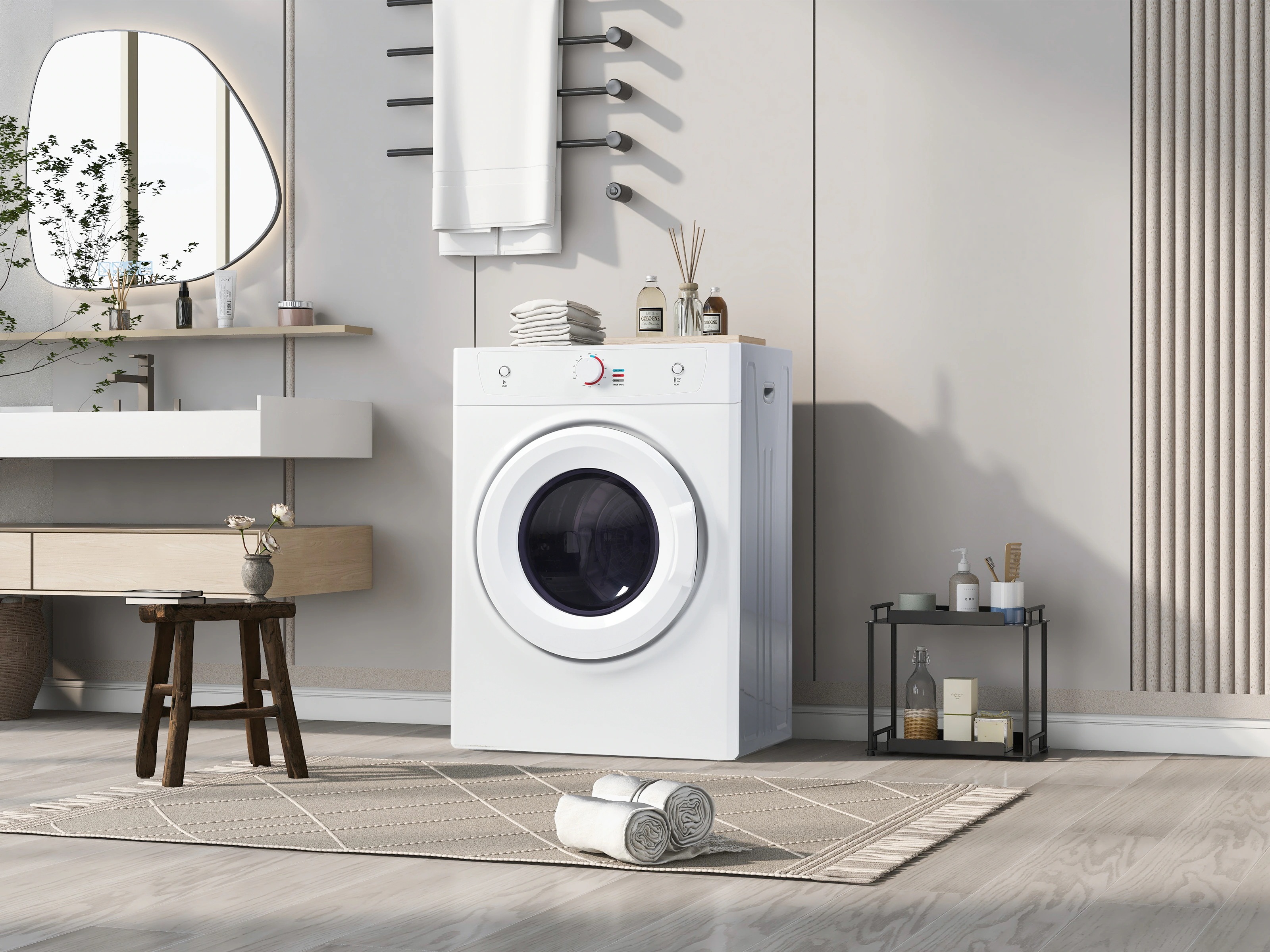 【日本国内出荷-3日で配達】衣類乾燥機 8kg 乾燥機 8キロ 衣類 大型 ドラム 家庭用 ウール コンパクト タイマー 高温除菌 梅雨対策 湿気対策 花粉対策 DJYC33