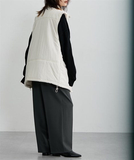 ダウンジャケット・コート ナイロン素材スタンドネックベストジャケット ［Soiunique］