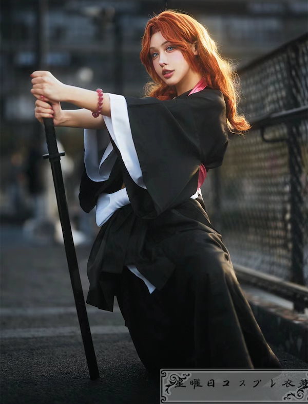 BLEACH　松本乱菊　コスプレ　衣装　Lサイズ　ウィッグ付　フルセット ブリーチ 死神 松本乱菊 十番隊副隊長 コスプレ衣装 ウィッグ