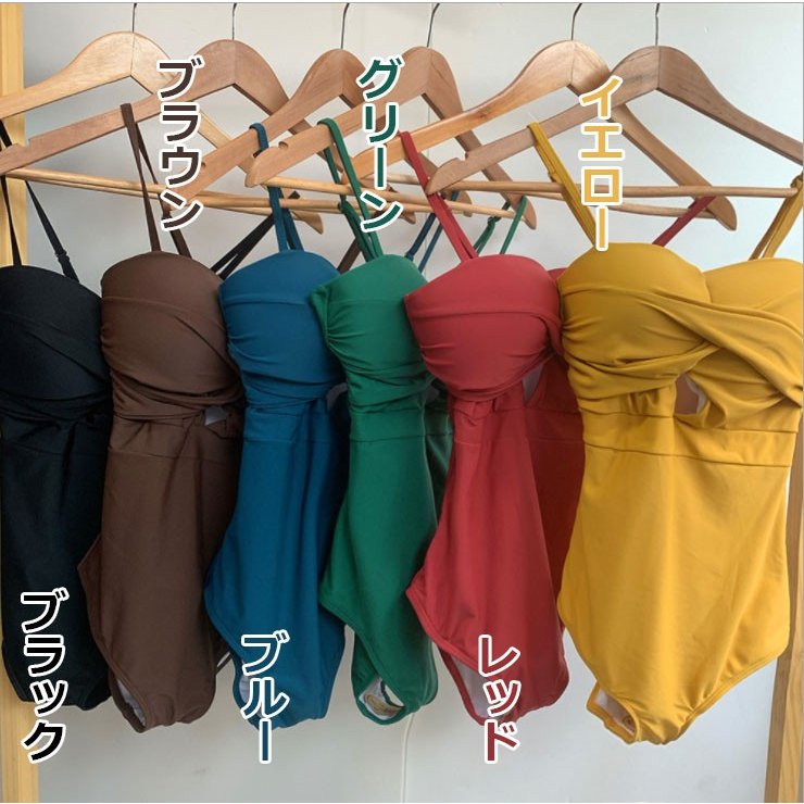 無地 ビキニ パッド付き 憧れ おしゃれ セクシー Ins レディース 体型カバー 水着 水泳 可愛い オールインワン 女性 ワイヤー入り ファッション モノキニ ワンピース