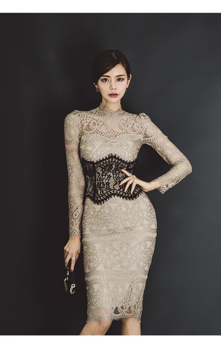 ドレス ワンピース パーティー 発表会 ステージ 舞台 フォーマル 長袖 スタンドカラー タイト スリム 細身 レース 刺繍 ウエストマーク 切り替えデザイン ドッキング ハイウエスト ドレス ワンピース パーティー 発表会 ステージ 舞台 フォーマル 長袖 スタンドカラー タイト スリム 細身 レース 刺繍 ウエストマーク 切り替えデザイン ドッキング ハイウエスト