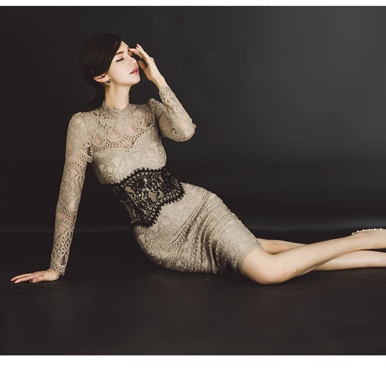 ドレス ワンピース パーティー 発表会 ステージ 舞台 フォーマル 長袖 スタンドカラー タイト スリム 細身 レース 刺繍 ウエストマーク 切り替えデザイン ドッキング ハイウエスト ドレス ワンピース パーティー 発表会 ステージ 舞台 フォーマル 長袖 スタンドカラー タイト スリム 細身 レース 刺繍 ウエストマーク 切り替えデザイン ドッキング ハイウエスト