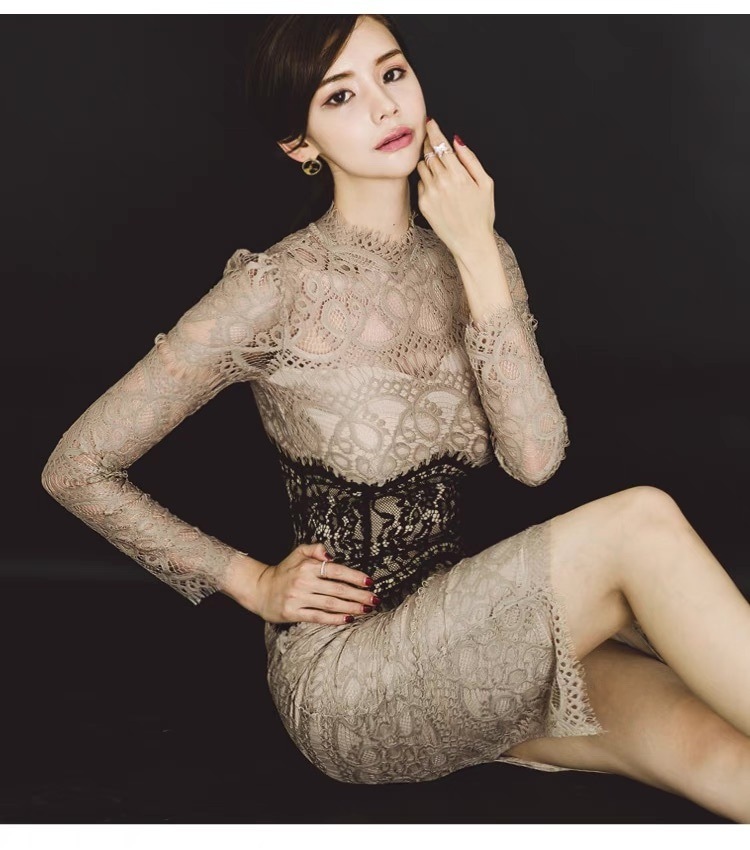 ドレス ワンピース パーティー 発表会 ステージ 舞台 フォーマル 長袖 スタンドカラー タイト スリム 細身 レース 刺繍 ウエストマーク 切り替えデザイン ドッキング ハイウエスト ドレス ワンピース パーティー 発表会 ステージ 舞台 フォーマル 長袖 スタンドカラー タイト スリム 細身 レース 刺繍 ウエストマーク 切り替えデザイン ドッキング ハイウエスト