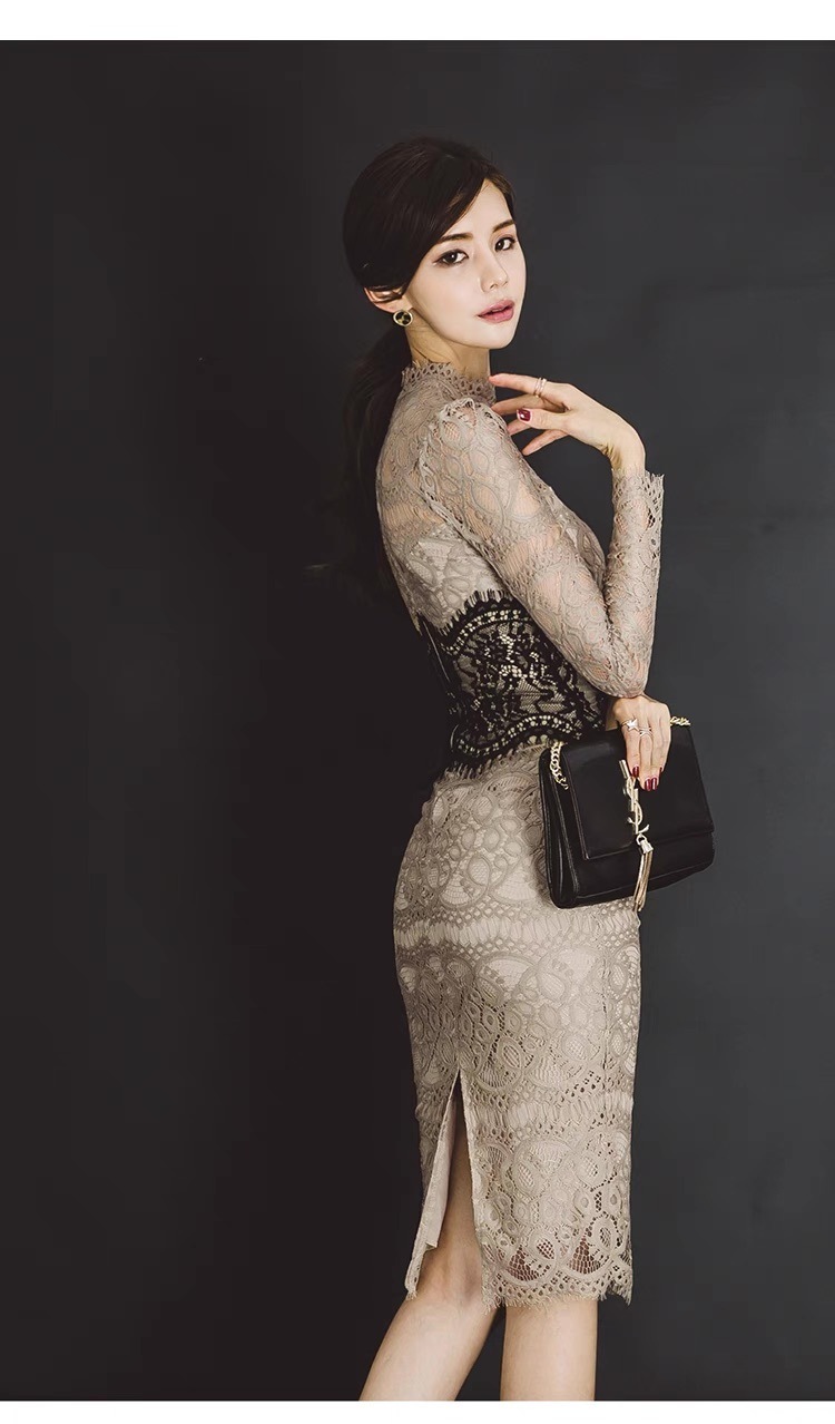ドレス ワンピース パーティー 発表会 ステージ 舞台 フォーマル 長袖 スタンドカラー タイト スリム 細身 レース 刺繍 ウエストマーク 切り替えデザイン ドッキング ハイウエスト ドレス ワンピース パーティー 発表会 ステージ 舞台 フォーマル 長袖 スタンドカラー タイト スリム 細身 レース 刺繍 ウエストマーク 切り替えデザイン ドッキング ハイウエスト