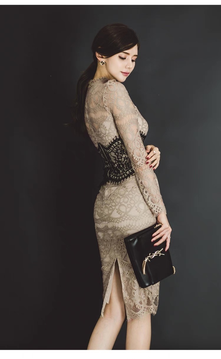 ドレス ワンピース パーティー 発表会 ステージ 舞台 フォーマル 長袖 スタンドカラー タイト スリム 細身 レース 刺繍 ウエストマーク 切り替えデザイン ドッキング ハイウエスト ドレス ワンピース パーティー 発表会 ステージ 舞台 フォーマル 長袖 スタンドカラー タイト スリム 細身 レース 刺繍 ウエストマーク 切り替えデザイン ドッキング ハイウエスト