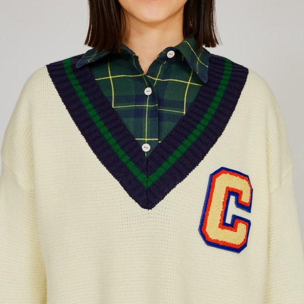 返品交換不可 在庫一掃 Champion チャンピオン Vネックセーター レディース CW-A017-020 即納