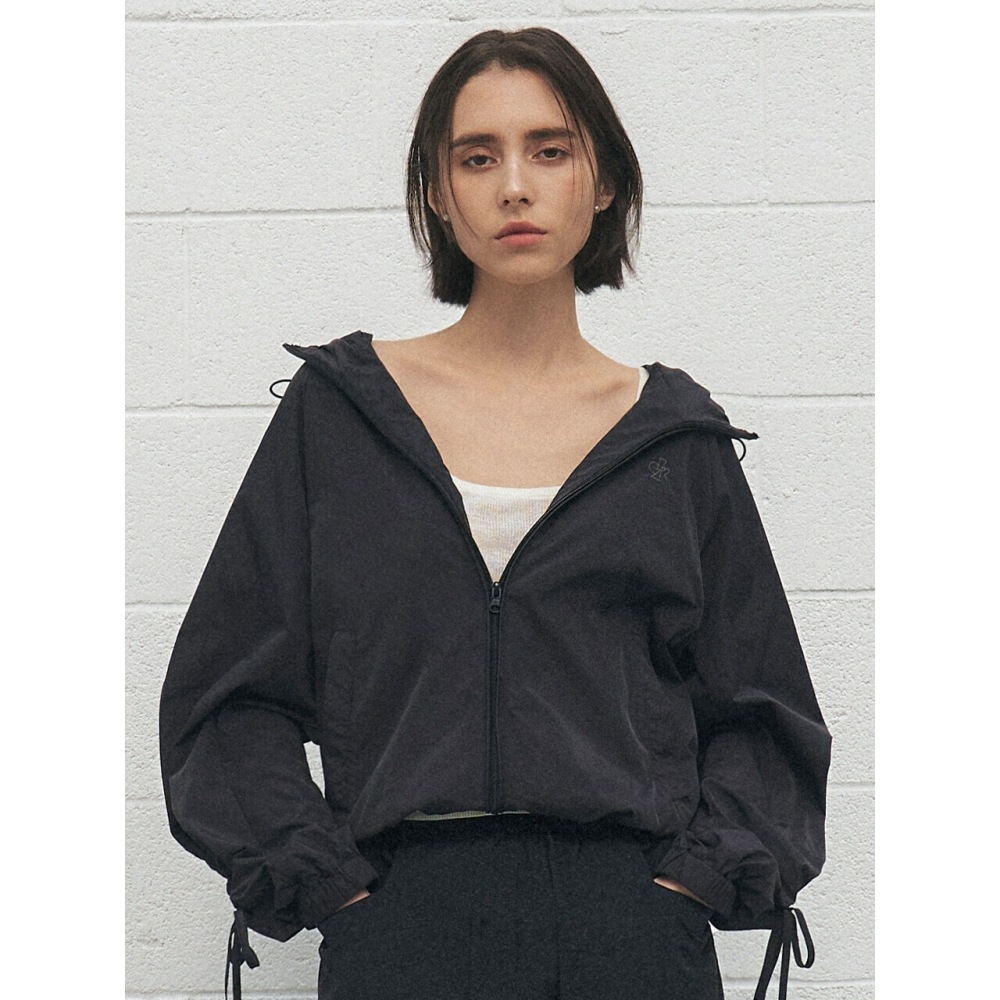 CITYBREEZE スリーブシャーリングフード付きジャンパーダークグレー