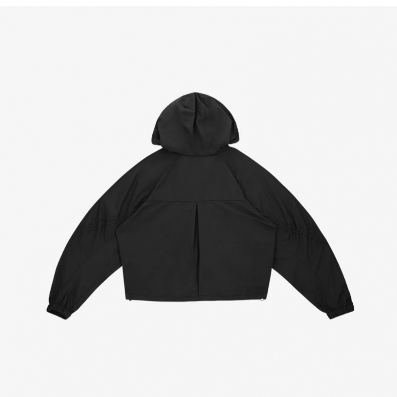 CITYBREEZE スリーブシャーリングフード付きジャンパーダークグレー