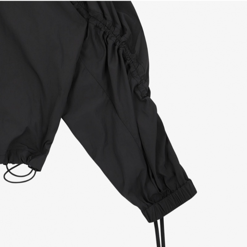 CITYBREEZE スリーブシャーリングフード付きジャンパーダークグレー