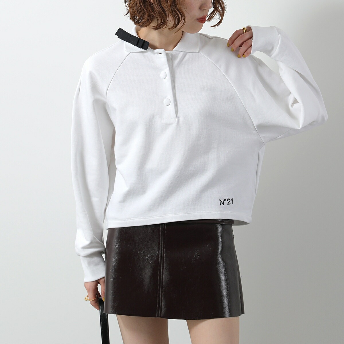 N21 KIDS ヌメロヴェントゥーノ キッズ スウェット N2101T N0154 レディース ガールズ 襟付き トレーナー 長袖 リボン ロゴ 刺繍 0N1 【mega】 N21 KIDS ヌメロヴェントゥーノ キッズ スウェット N2101T N0154 レディース ガールズ 襟付き トレーナー 長袖 リボン ロゴ 刺繍 0N1 【mega】
