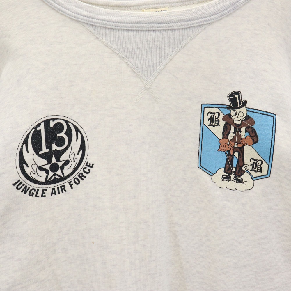 バックプリント 長袖 スウェット トレーナー M ライトグレー メンズ