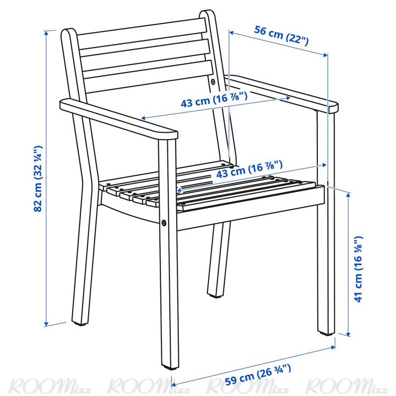 ASKHOLMEN アスクホルメン テーブル+チェア アームレスト付き4脚屋外用 - アカシア材/フローソーン/デューヴホルメン ベージュ 143x75 cm ASKHOLMEN アスクホルメン テーブル+チェア アームレスト付き4脚屋外用 - アカシア材/フローソーン/デューヴホルメン ベージュ 143x75 cm
