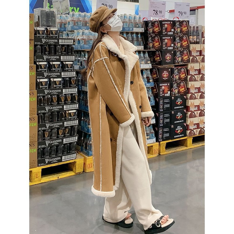 2025冬新品 スエード ボア 一体式 ロングコート フリース ファー 裏起毛 レディース アウタ 2025冬新品 スエード ボア 一体式 ロングコート フリース ファー 裏起毛 レディース アウタ