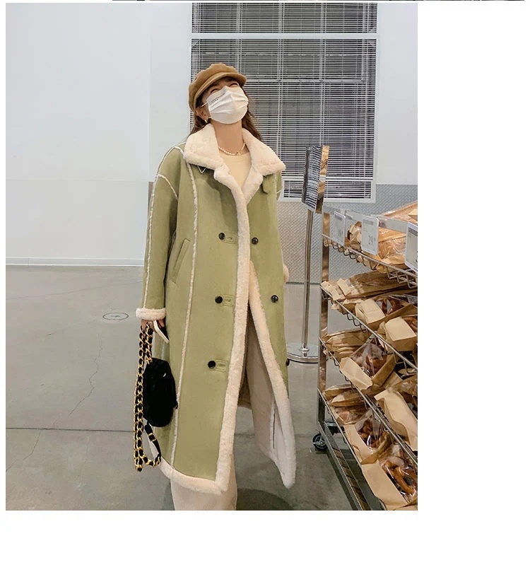 2025冬新品 スエード ボア 一体式 ロングコート フリース ファー 裏起毛 レディース アウタ 2025冬新品 スエード ボア 一体式 ロングコート フリース ファー 裏起毛 レディース アウタ