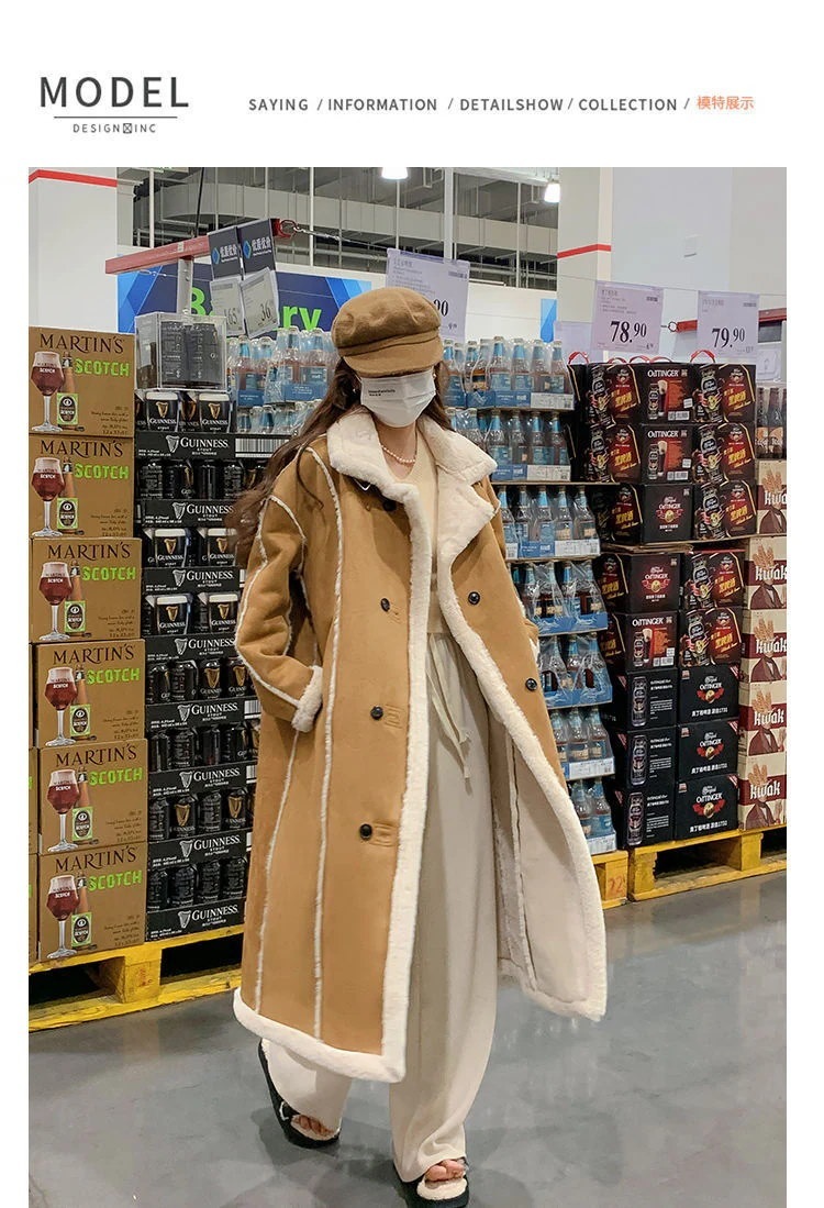 2025冬新品 スエード ボア 一体式 ロングコート フリース ファー 裏起毛 レディース アウタ 2025冬新品 スエード ボア 一体式 ロングコート フリース ファー 裏起毛 レディース アウタ