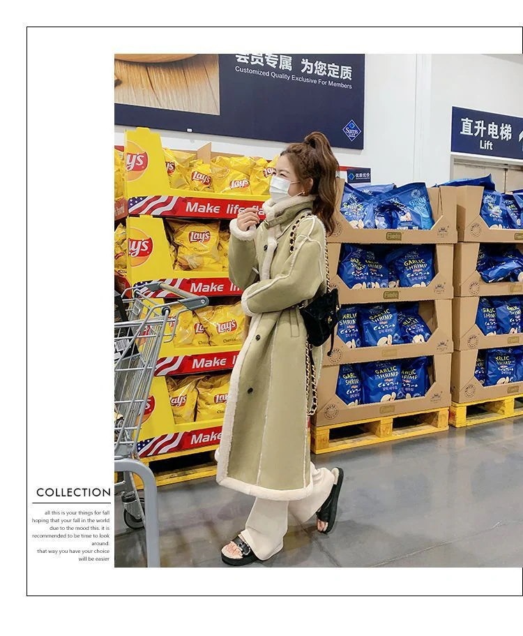 2025冬新品 スエード ボア 一体式 ロングコート フリース ファー 裏起毛 レディース アウタ 2025冬新品 スエード ボア 一体式 ロングコート フリース ファー 裏起毛 レディース アウタ