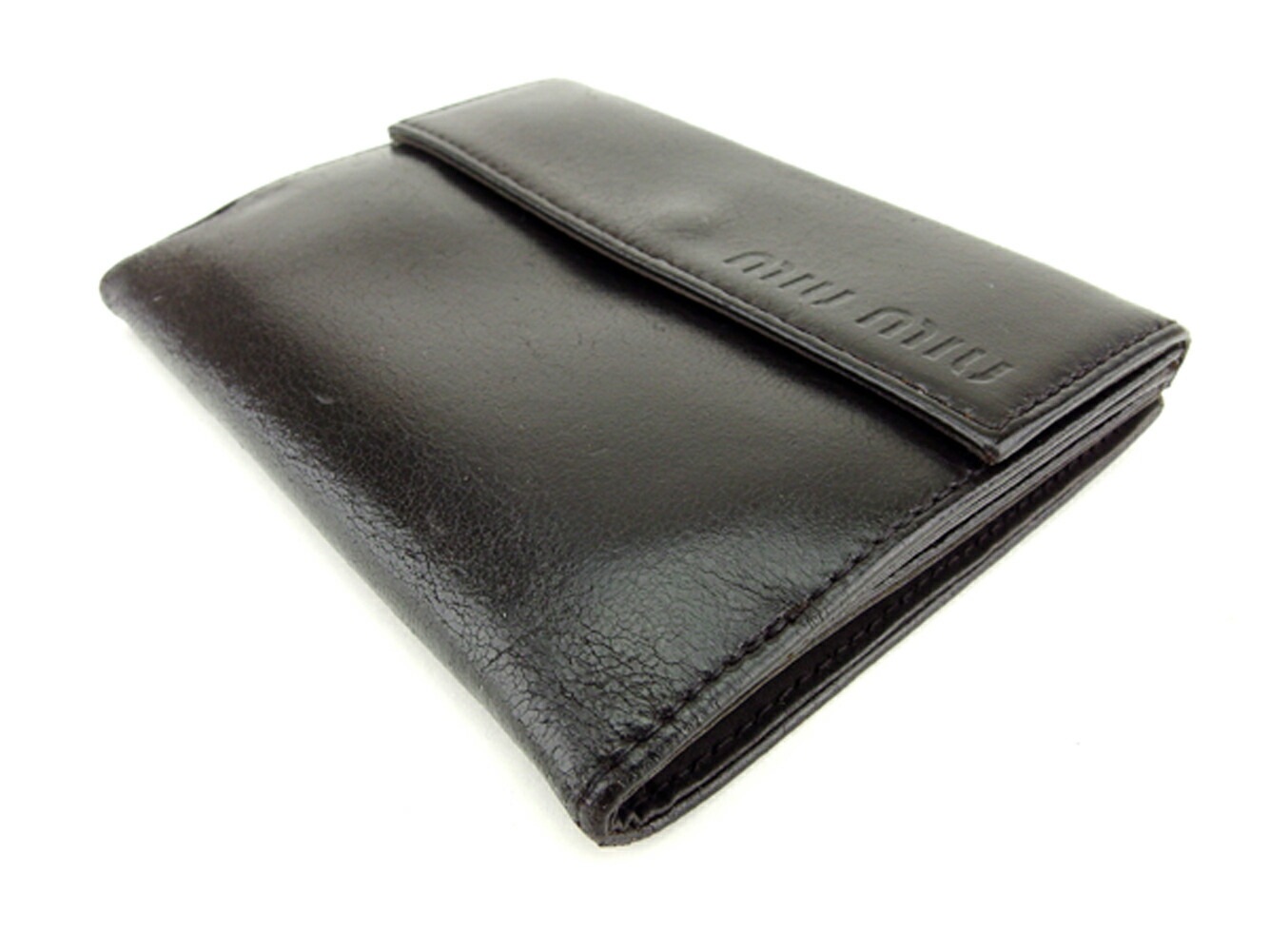 Wホック 財布 二つ折り 財布 ブラウン 中古 Wホック 財布 二つ折り 財布 ブラウン 中古