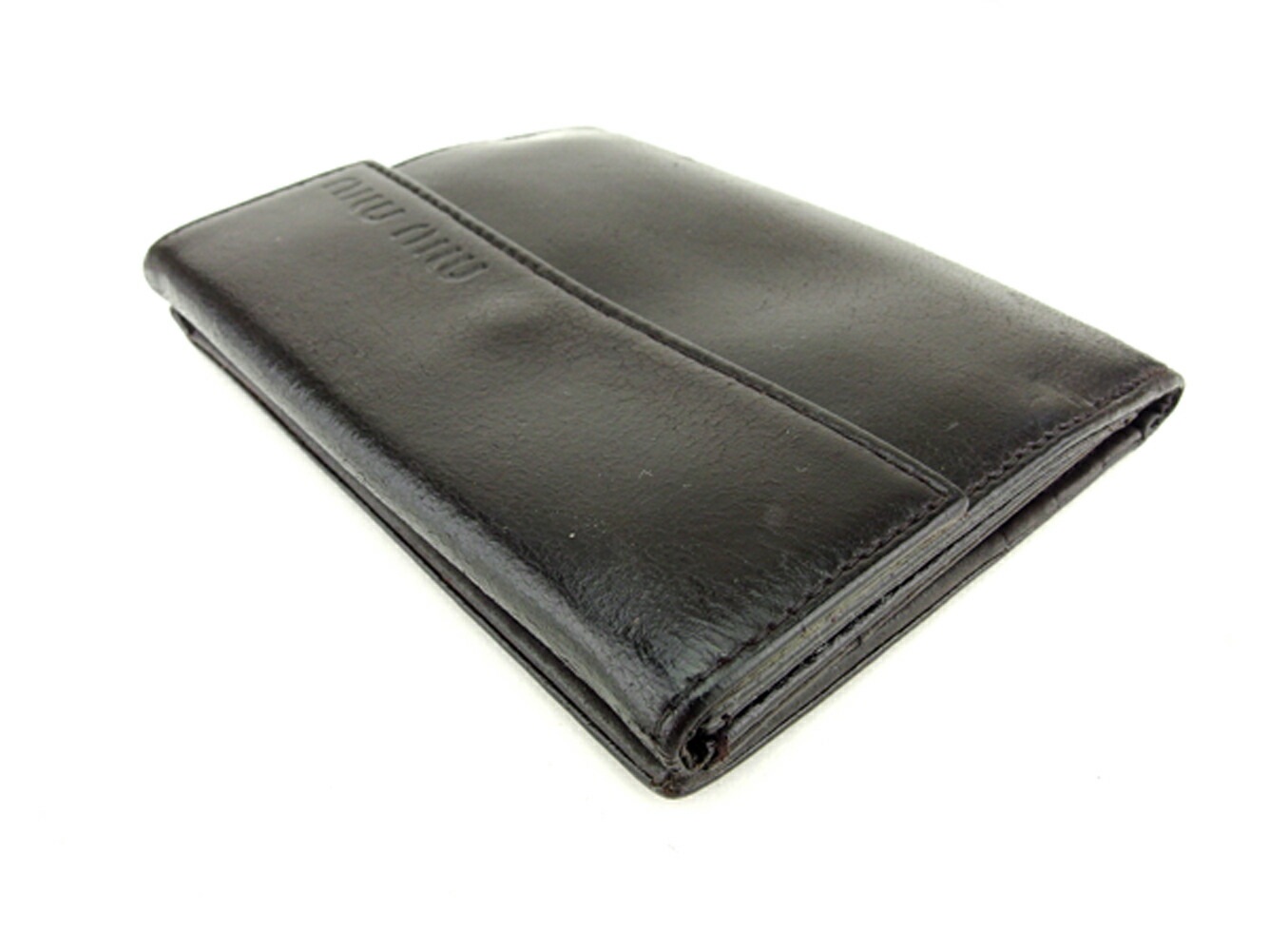 Wホック 財布 二つ折り 財布 ブラウン 中古 Wホック 財布 二つ折り 財布 ブラウン 中古