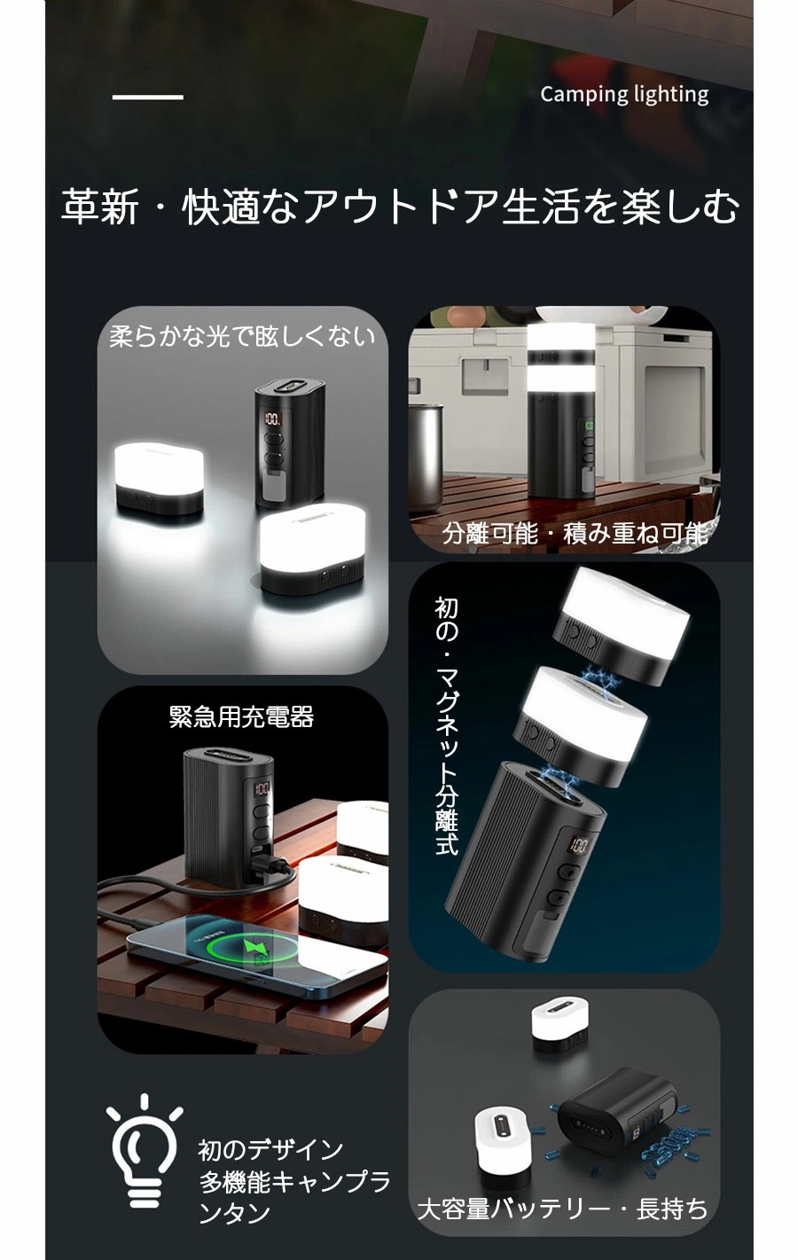 期間限定プロモーション キャンプランタン 太陽光 USB充電式 LED キャンピングランプ ラーランタン 6000mAh 災害用 懐中電灯 省エネ防水防滴 3Way仕様 防塵 磁石ベース 180照明 期間限定プロモーション キャンプランタン 太陽光 USB充電式 LED キャンピングランプ ラーランタン 6000mAh 災害用 懐中電灯 省エネ防水防滴 3Way仕様 防塵 磁石ベース 180照明