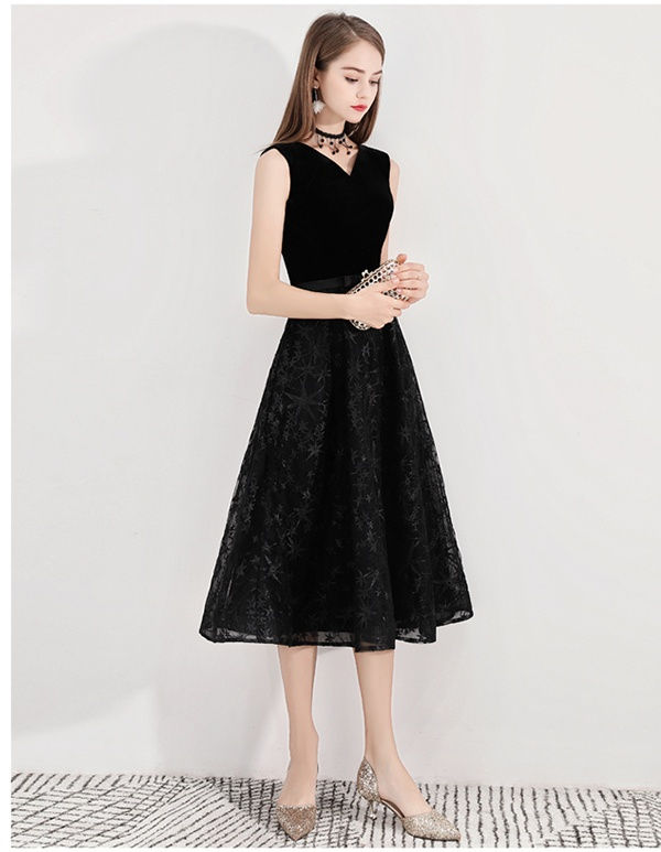 【本日限定】ドレス 大人 ピアノ 発表会 ミモレ丈ドレス 演奏会 演奏会用ドレス ピアノ発表会 黒 結婚式 高校生 パーティードレス 演奏会ドレス 大きいサイズ 母親 コンクール イブニング ミモレ丈