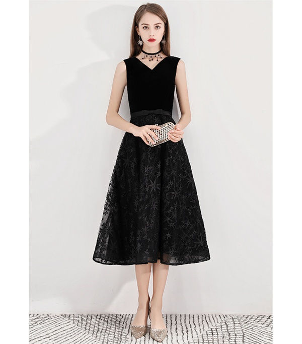 【本日限定】ドレス 大人 ピアノ 発表会 ミモレ丈ドレス 演奏会 演奏会用ドレス ピアノ発表会 黒 結婚式 高校生 パーティードレス 演奏会ドレス 大きいサイズ 母親 コンクール イブニング ミモレ丈