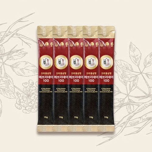 【高麗人参スティック100包】 豊年宝鑑 6年根 高麗紅参 エブリデイ 高麗人参エキス配合飲料 [15g x 100包]