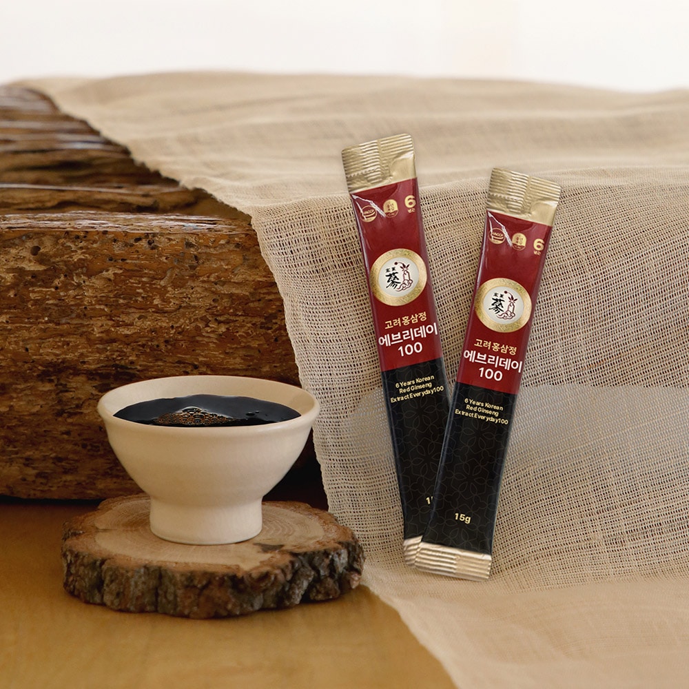 【高麗人参スティック100包】 豊年宝鑑 6年根 高麗紅参 エブリデイ 高麗人参エキス配合飲料 [15g x 100包]