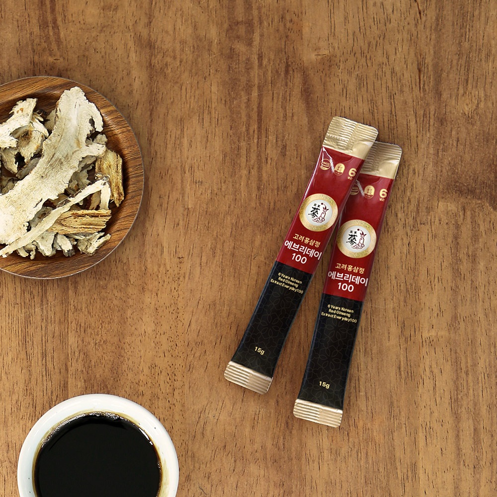 【高麗人参スティック100包】 豊年宝鑑 6年根 高麗紅参 エブリデイ 高麗人参エキス配合飲料 [15g x 100包]