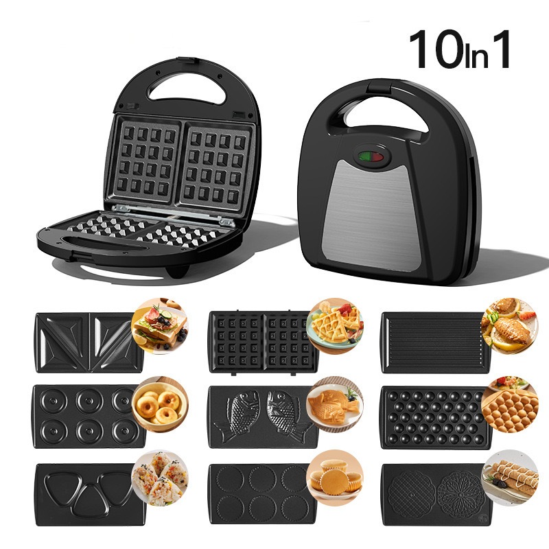 テンインワン朝食マシン多機能サンドイッチマシン家庭用トースターワッフルマシンドーナツケーキトースター テンインワン朝食マシン多機能サンドイッチマシン家庭用トースターワッフルマシンドーナツケーキトースター