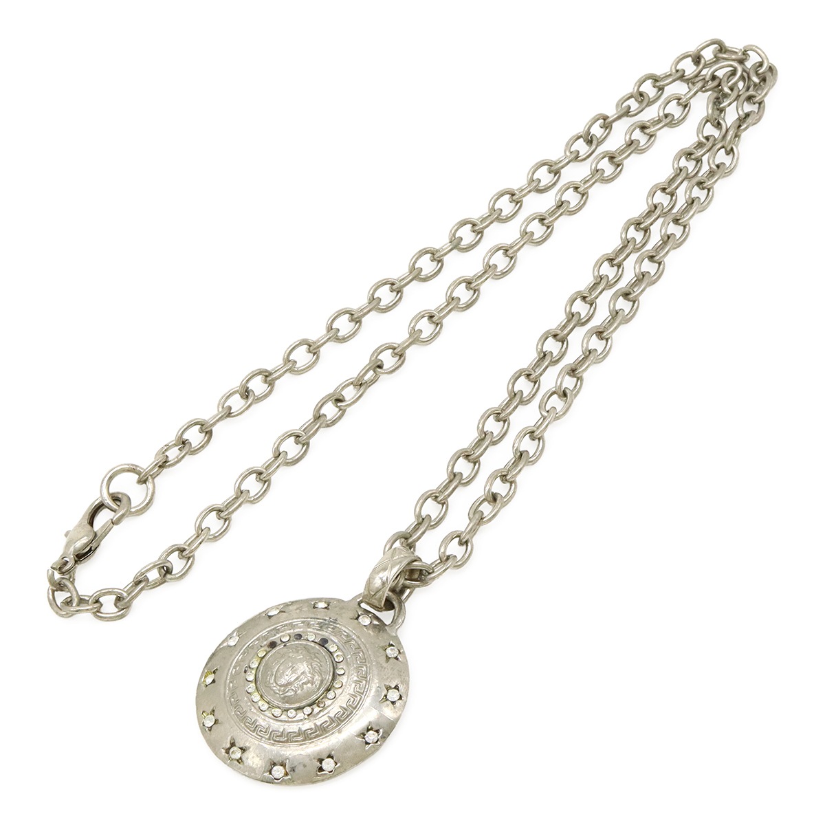 ェ ヴェルサーチ メドゥーサ メデューサ チェーンネックレス ペンダント スター メタル ストーン シルバ ェ ヴェルサーチ メドゥーサ メデューサ チェーンネックレス ペンダント スター メタル ストーン シルバ