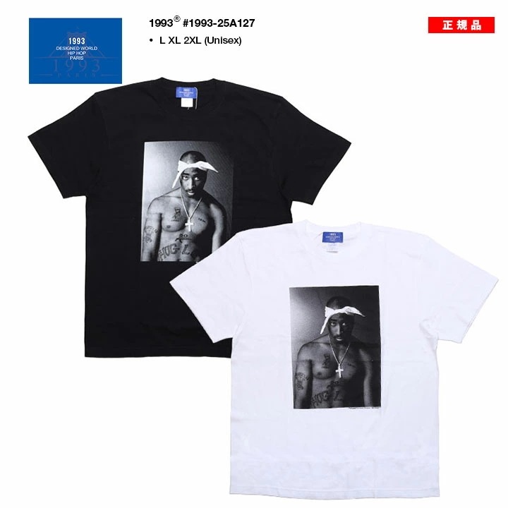 993 DESIGNED WORLD HIPHOP Tシャツ 半袖 メンズ レディース 春夏用 黒/白 大きいサイズ ナインティーンナインティスリー 2PAC
