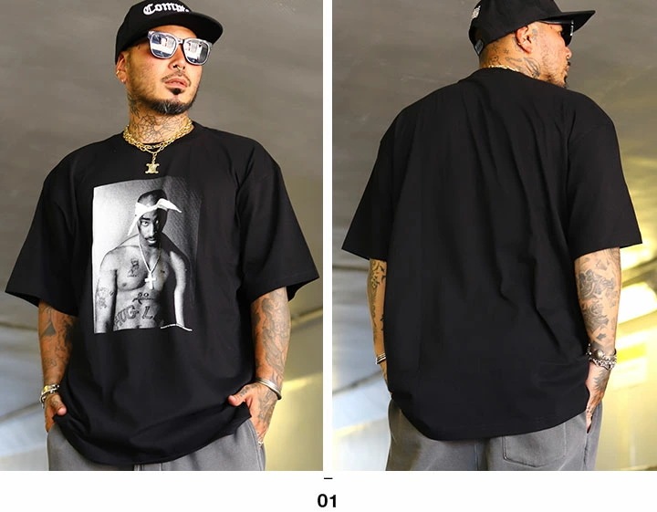 993 DESIGNED WORLD HIPHOP Tシャツ 半袖 メンズ レディース 春夏用 黒/白 大きいサイズ ナインティーンナインティスリー 2PAC