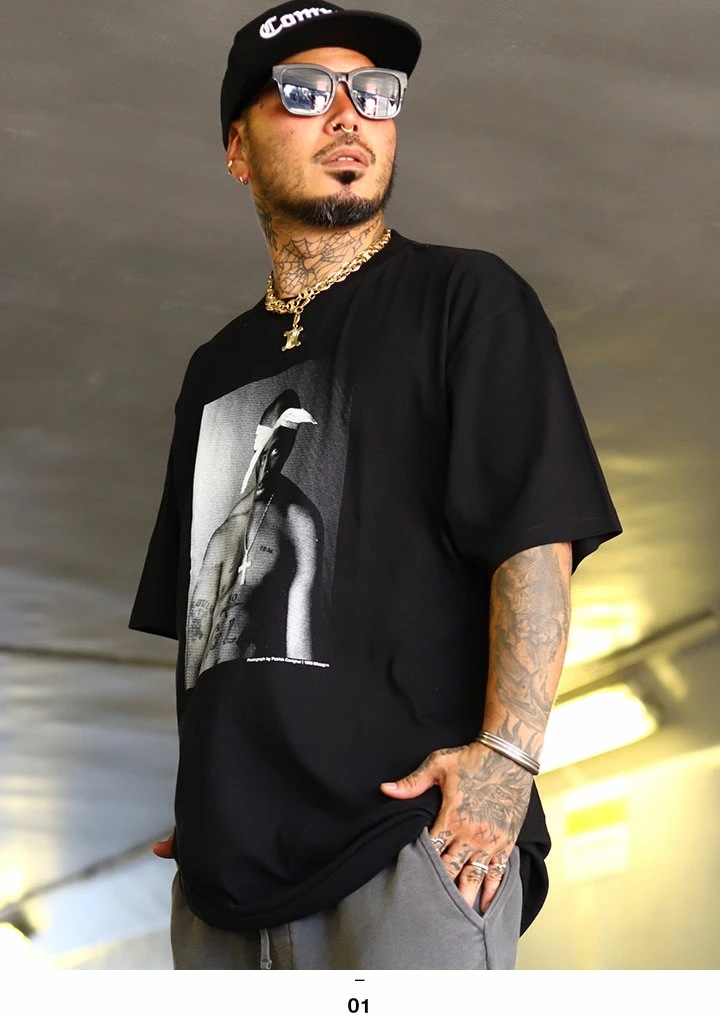 993 DESIGNED WORLD HIPHOP Tシャツ 半袖 メンズ レディース 春夏用 黒/白 大きいサイズ ナインティーンナインティスリー 2PAC