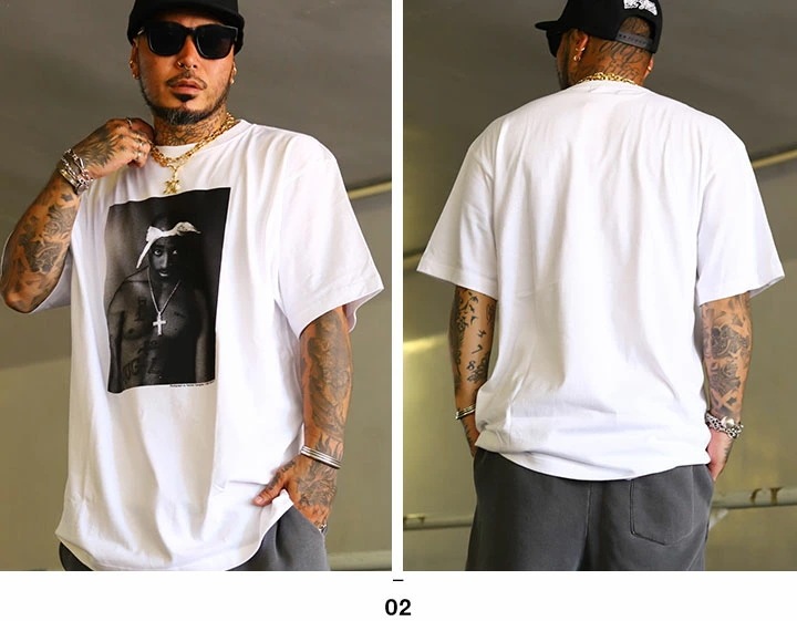 993 DESIGNED WORLD HIPHOP Tシャツ 半袖 メンズ レディース 春夏用 黒/白 大きいサイズ ナインティーンナインティスリー 2PAC