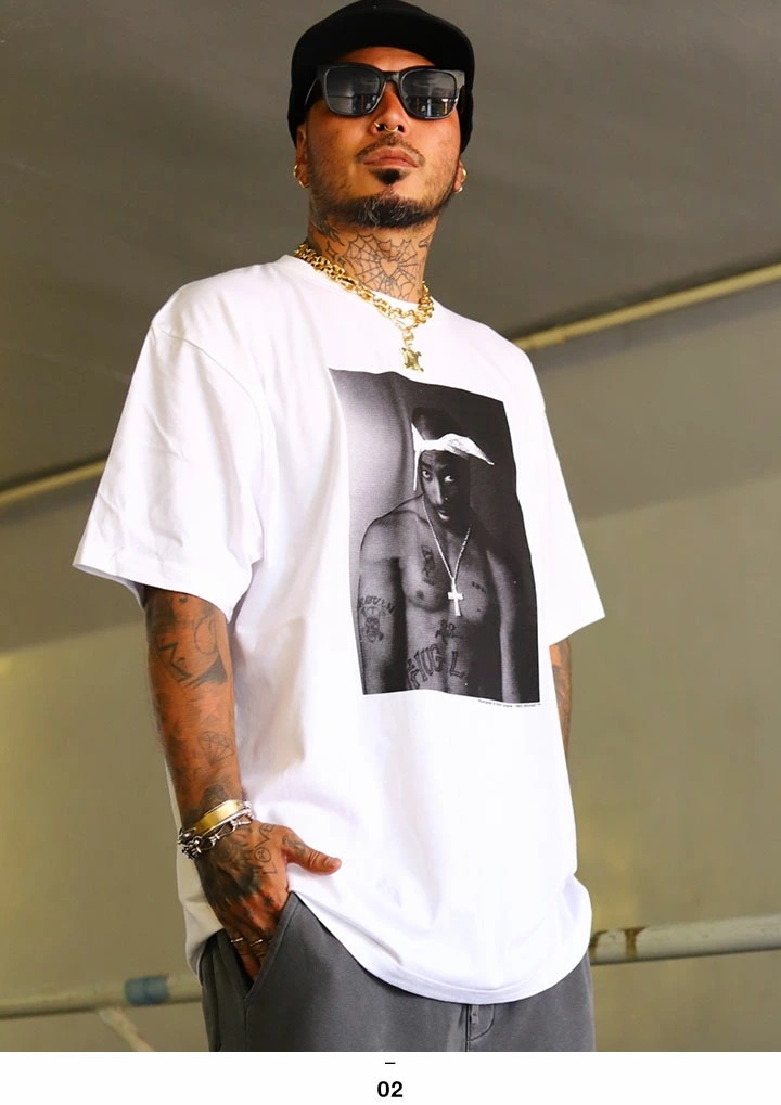 993 DESIGNED WORLD HIPHOP Tシャツ 半袖 メンズ レディース 春夏用 黒/白 大きいサイズ ナインティーンナインティスリー 2PAC