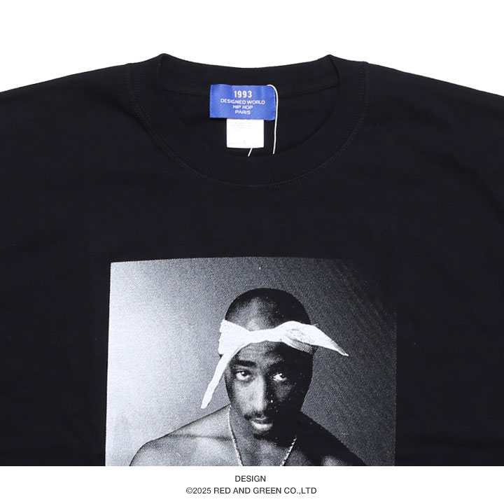 993 DESIGNED WORLD HIPHOP Tシャツ 半袖 メンズ レディース 春夏用 黒/白 大きいサイズ ナインティーンナインティスリー 2PAC