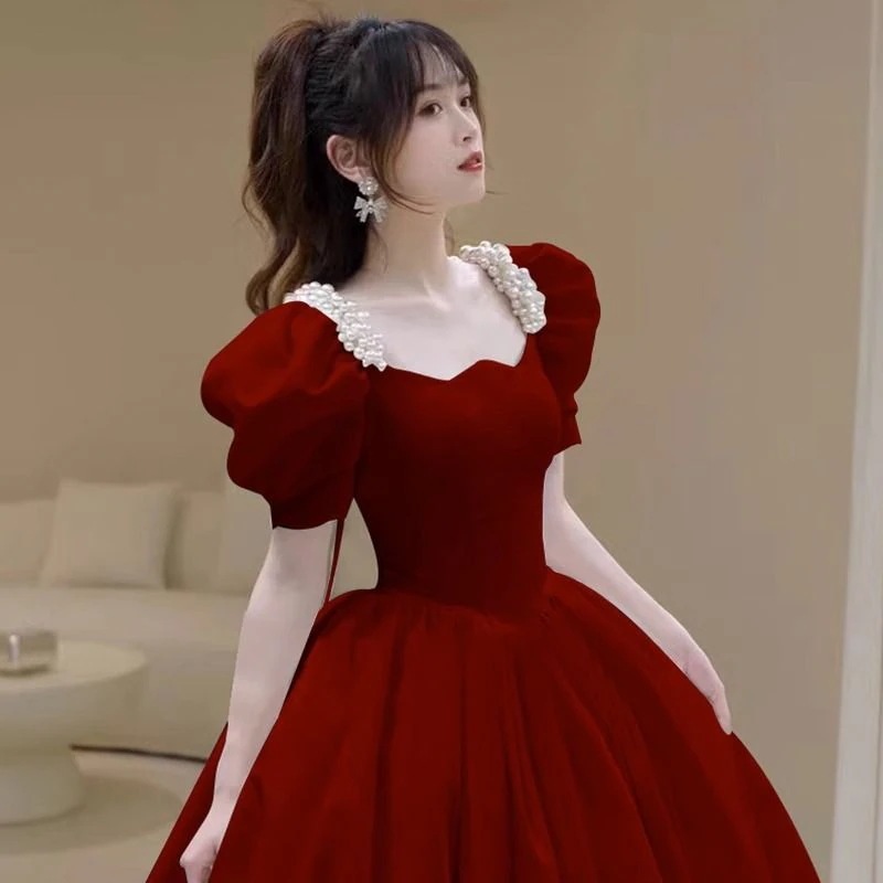 プリンセスウェア花嫁プリンセスドレス2025婚約ドレス女性小さな結婚式のお返し