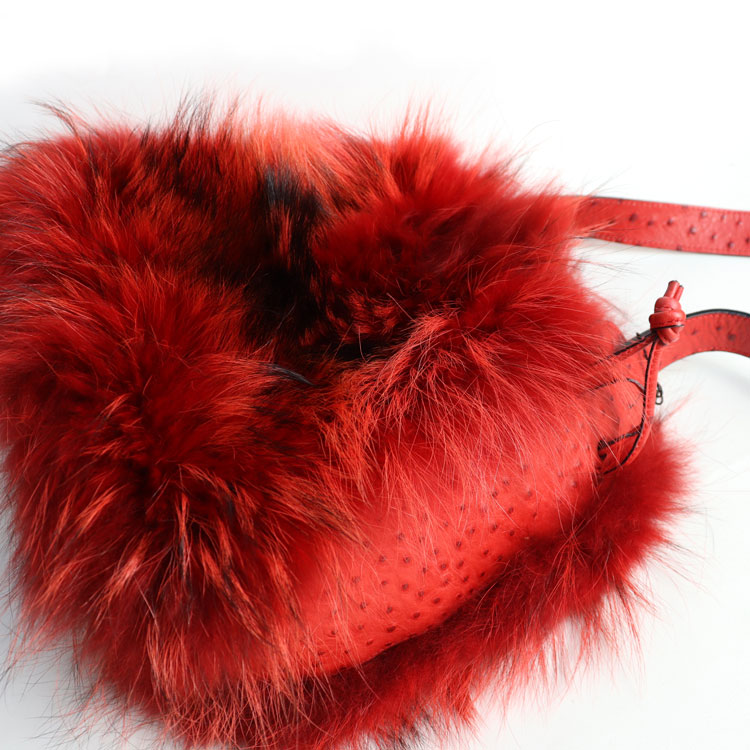 フィンラクーン ファー オーストリッチ レザー ショルダー バッグ レッド レディース 送料無料 ギフト プレゼント フィンラクーン ファー オーストリッチ レザー ショルダー バッグ レッド レディース 送料無料 ギフト プレゼント