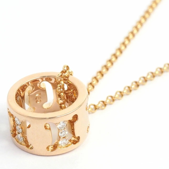 【新品仕上げ済み】【新品同様】セリーヌ トリオンフ 透かしリング K18PG ダイヤモンド 【ペンダント】