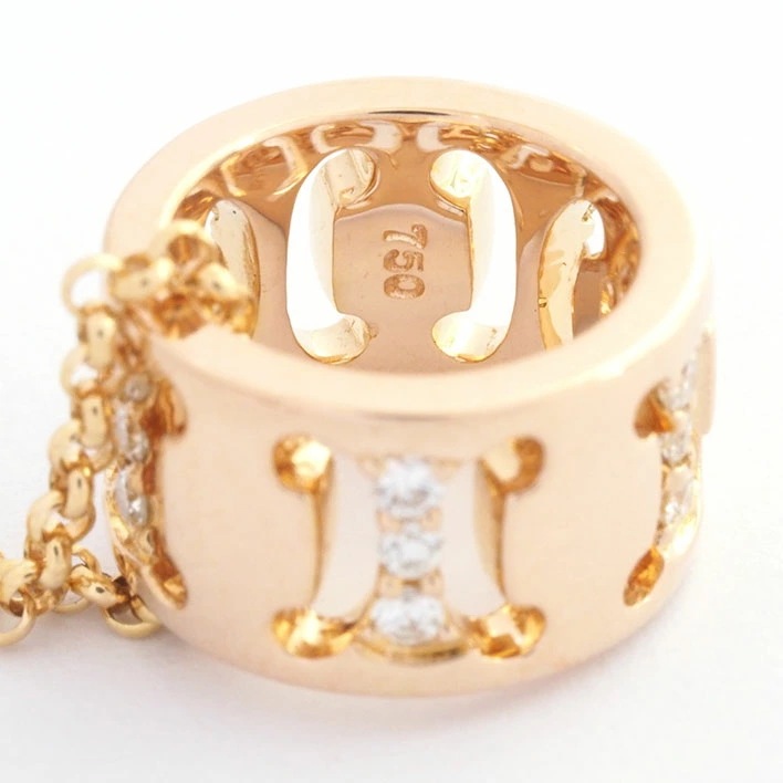 【新品仕上げ済み】【新品同様】セリーヌ トリオンフ 透かしリング K18PG ダイヤモンド 【ペンダント】