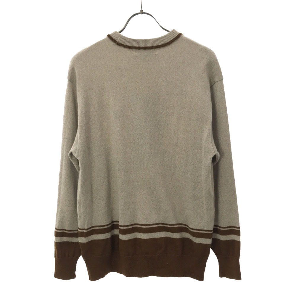 90s オールド ゴルフ 長袖 セーター 1 ベージュ×ブラウン GOLF ニット 日本製 ウール メンズ