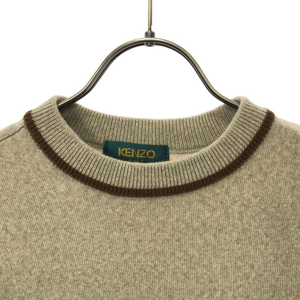 90s オールド ゴルフ 長袖 セーター 1 ベージュ×ブラウン GOLF ニット 日本製 ウール メンズ