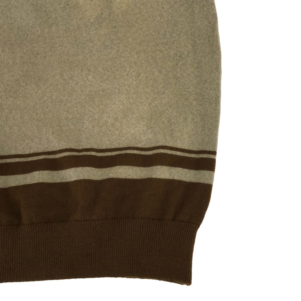 90s オールド ゴルフ 長袖 セーター 1 ベージュ×ブラウン GOLF ニット 日本製 ウール メンズ